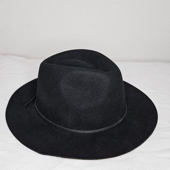 Brixton Black Wide Brim Fedora Hat 100% Wool Unisex Size Large 7 1/2‎ (60cm) - Picture 5 of 10